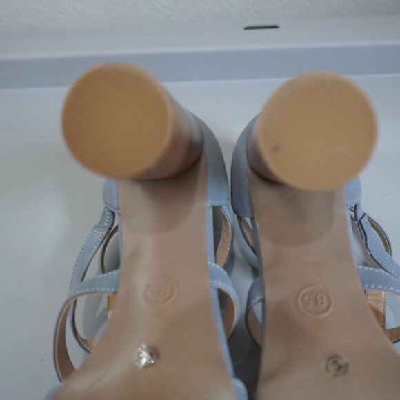 Liz Clairborne Refined Comfort gray blue strappy sandal chunky heel Size… - Picture 8 of 13
